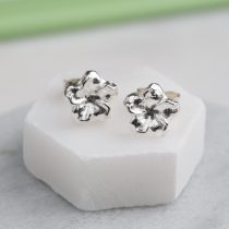 flower stud earrings sterling silver