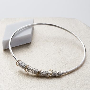 sterling silver and gold ring bangle