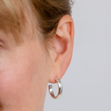 Solid sterling silver hoop earrings